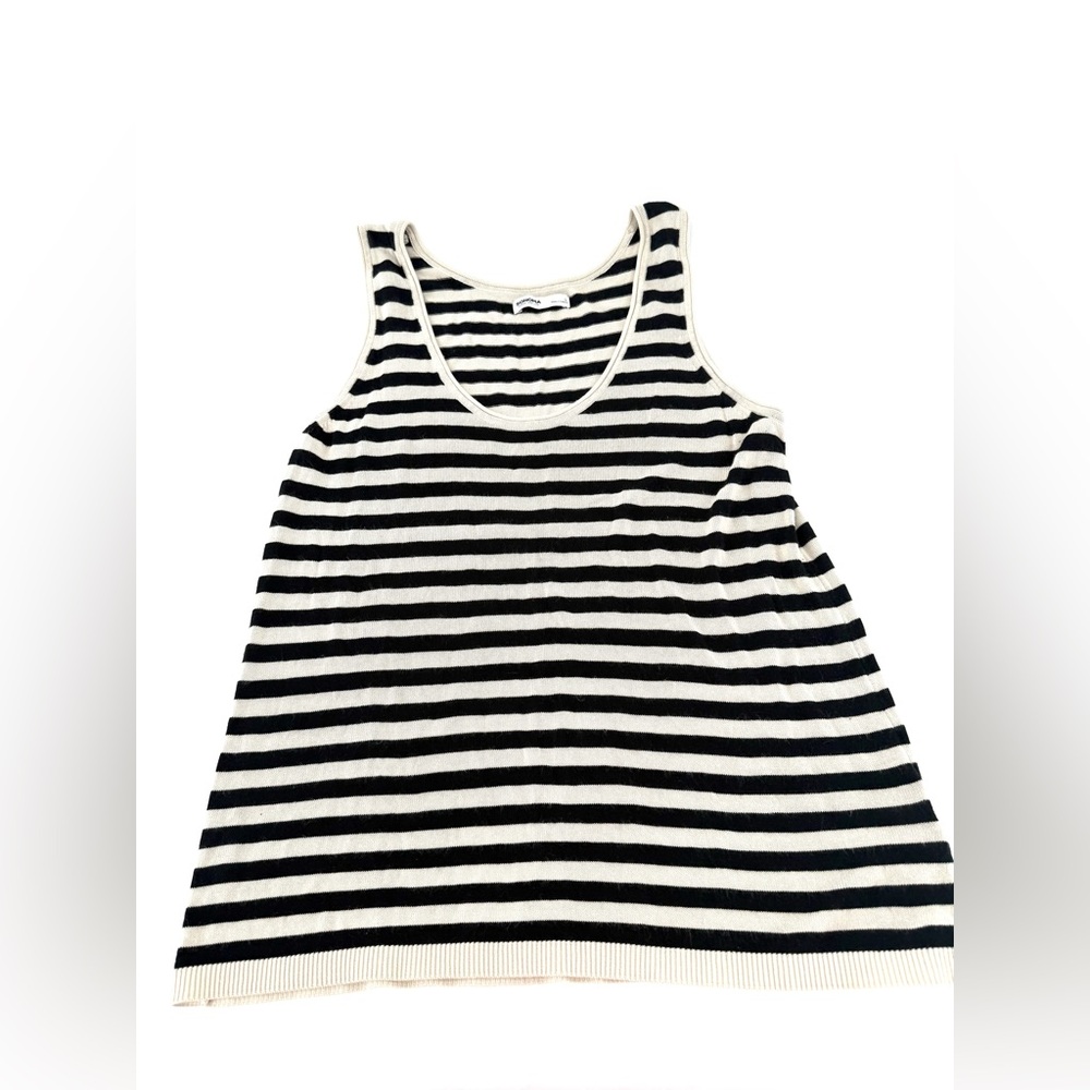 Sonoma Black and White Striped Tank Top